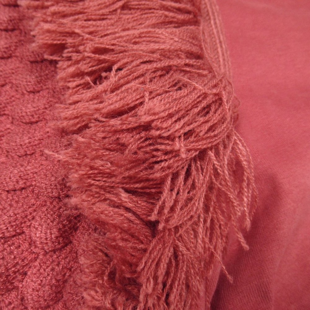 Anthropologie DOLAN Fringed Sweater Cocoa Red Brown Large - Picture 5 of 10